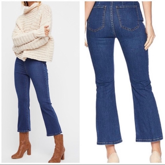 Free People Denim - Free People Ultra High Pull On Crop Jeans